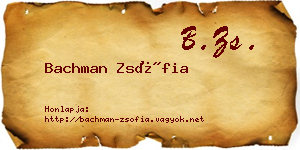 Bachman Zsófia névjegykártya