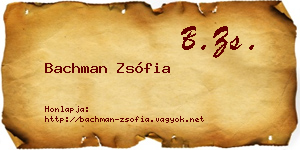 Bachman Zsófia névjegykártya